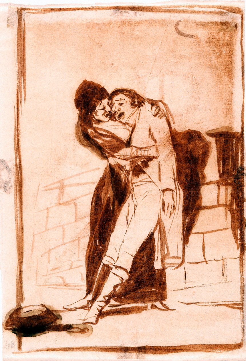 "Rozmary" (Los caprichos): Láska a smrt. Přípravný výkres 1797-1798 (kresba) od Francisco de Goya