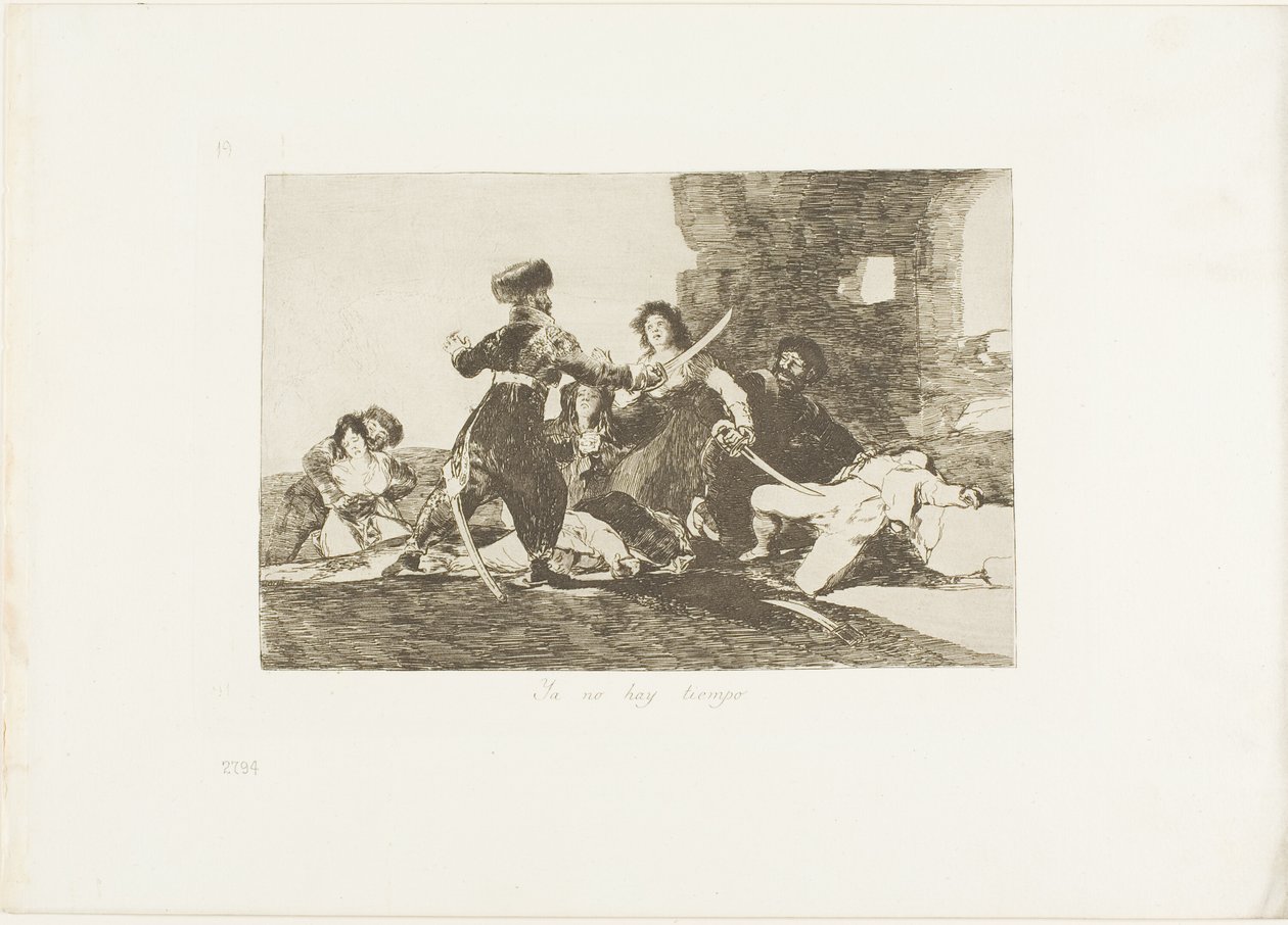 Teď není čas, deska 19 z knihy Válečné katastrofy od Francisco Jose de Goya y Lucientes