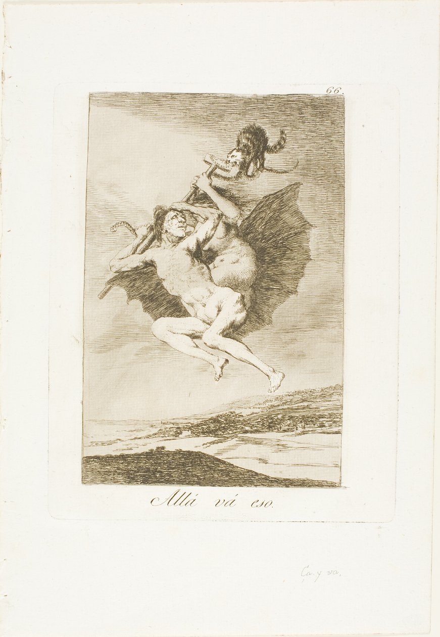 Tady to jde, deska 66 z Los Caprichos od Francisco Jose de Goya y Lucientes