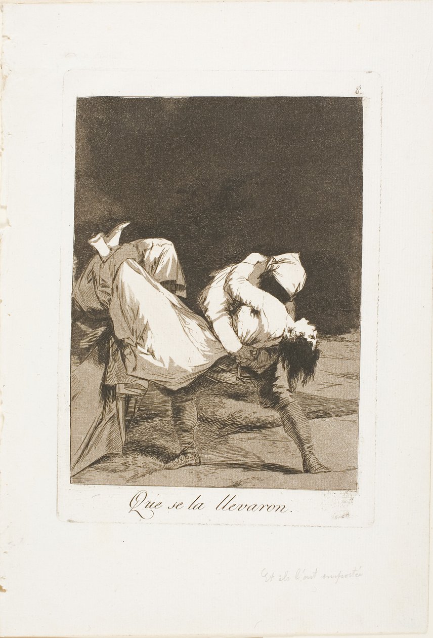 Oni Carried Her Off!, deska osm z Los Caprichos od Francisco Jose de Goya y Lucientes