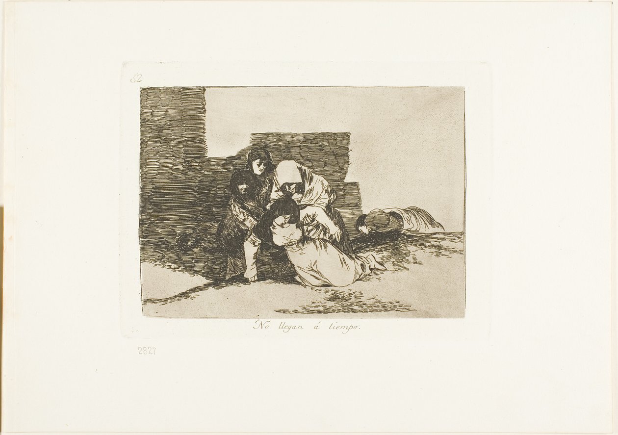 They Do Not Arrive in Time, deska 52 z The Disasters of War od Francisco Jose de Goya y Lucientes