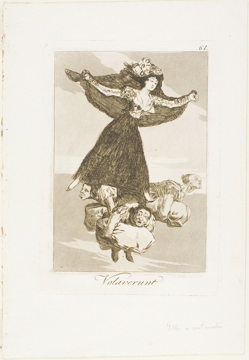 They Have Flown, deska 61 z Los Caprichos (Caprices) od Francisco Jose de Goya y Lucientes