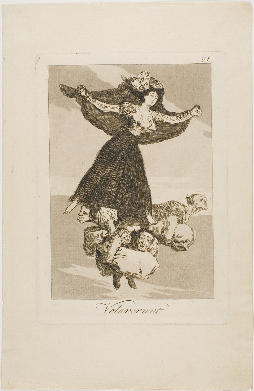 They Have Flown, deska 61 z Los Caprichos od Francisco Jose de Goya y Lucientes