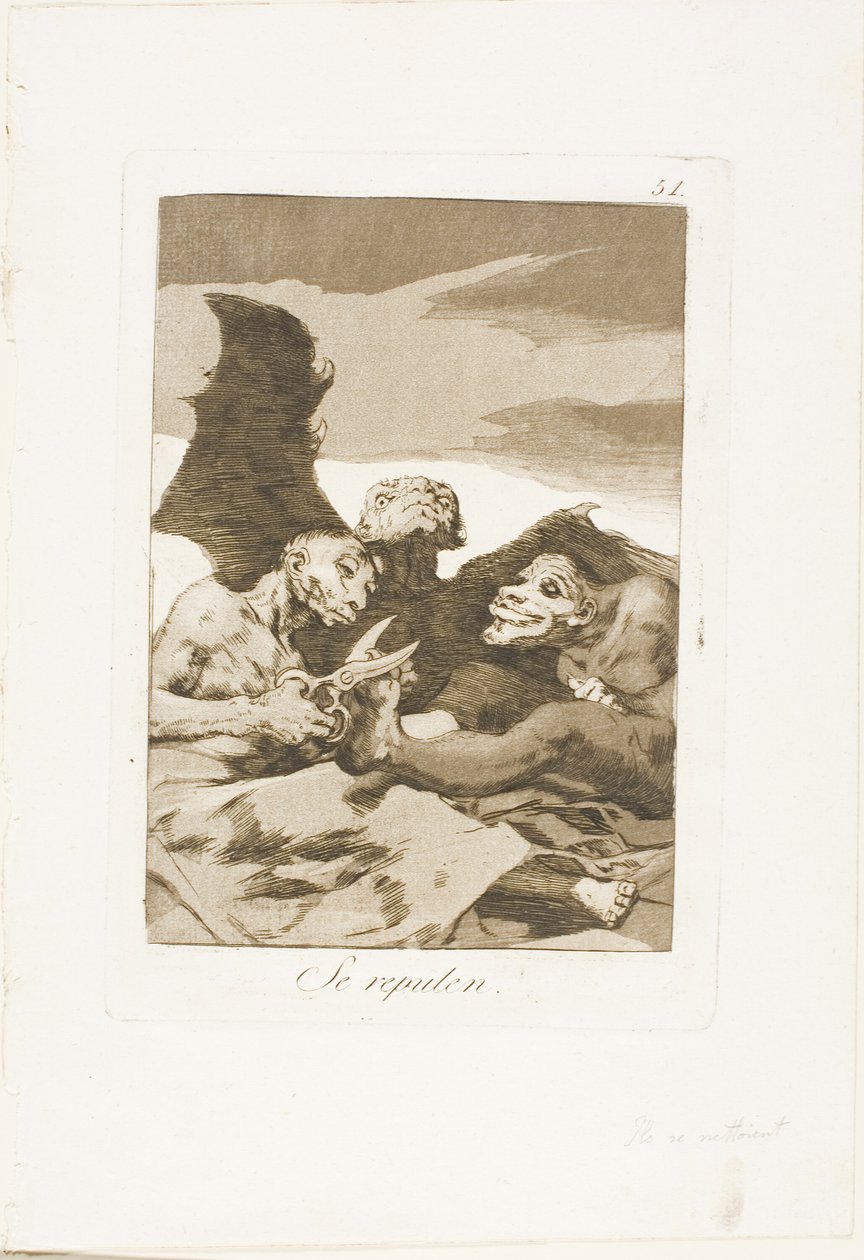 Oni se smrkají, deska 51 z Los Caprichos od Francisco Jose de Goya y Lucientes