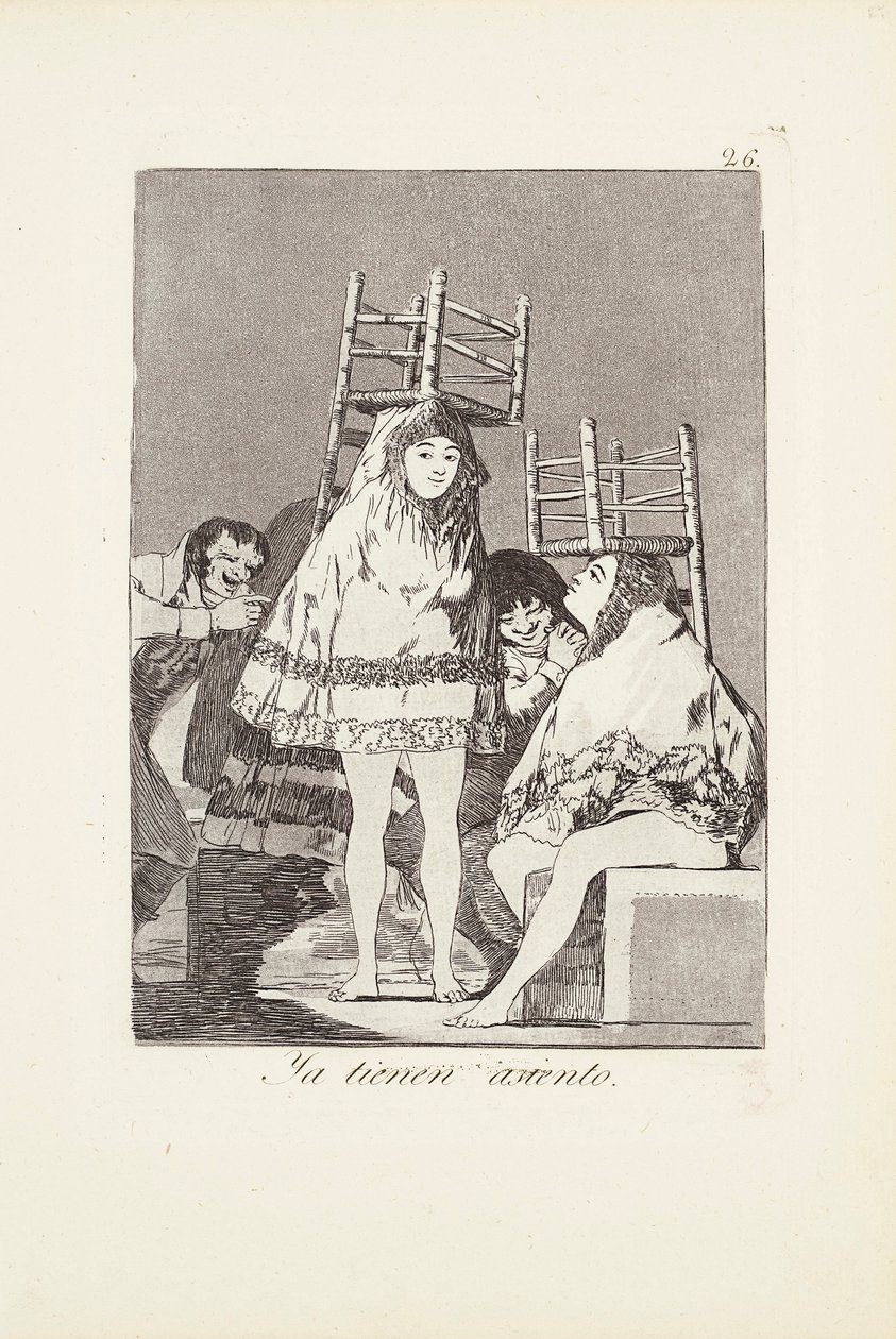 Už mají místo (Ya tienen asiento) Talíř 26 od: Los Caprichos od Francisco Jose de Goya y Lucientes