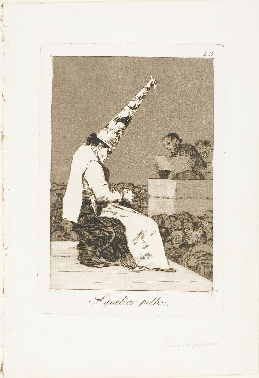 Ty skvrny prachu, deska 23 z Los Caprichos od Francisco Jose de Goya y Lucientes