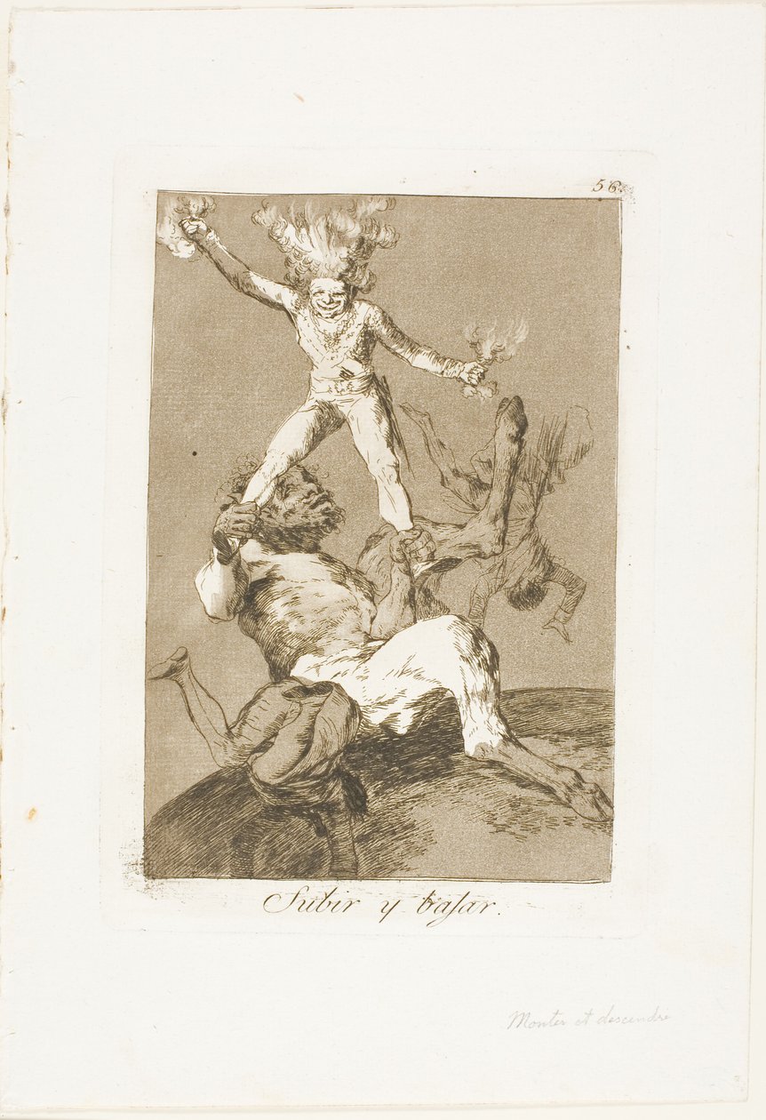 To Rise and To Fall, deska 56 z Los Caprichos od Francisco Jose de Goya y Lucientes