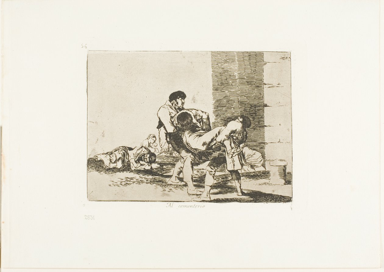 Na hřbitov, deska 56 z The Disasters of War od Francisco Jose de Goya y Lucientes
