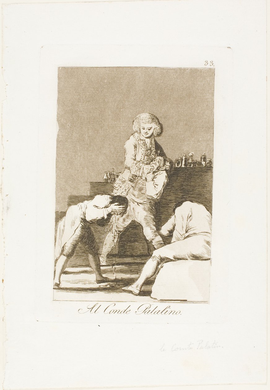 Hraběti Palatinovi nebo hraběti z patra, deska 33 z Los Caprichos od Francisco Jose de Goya y Lucientes
