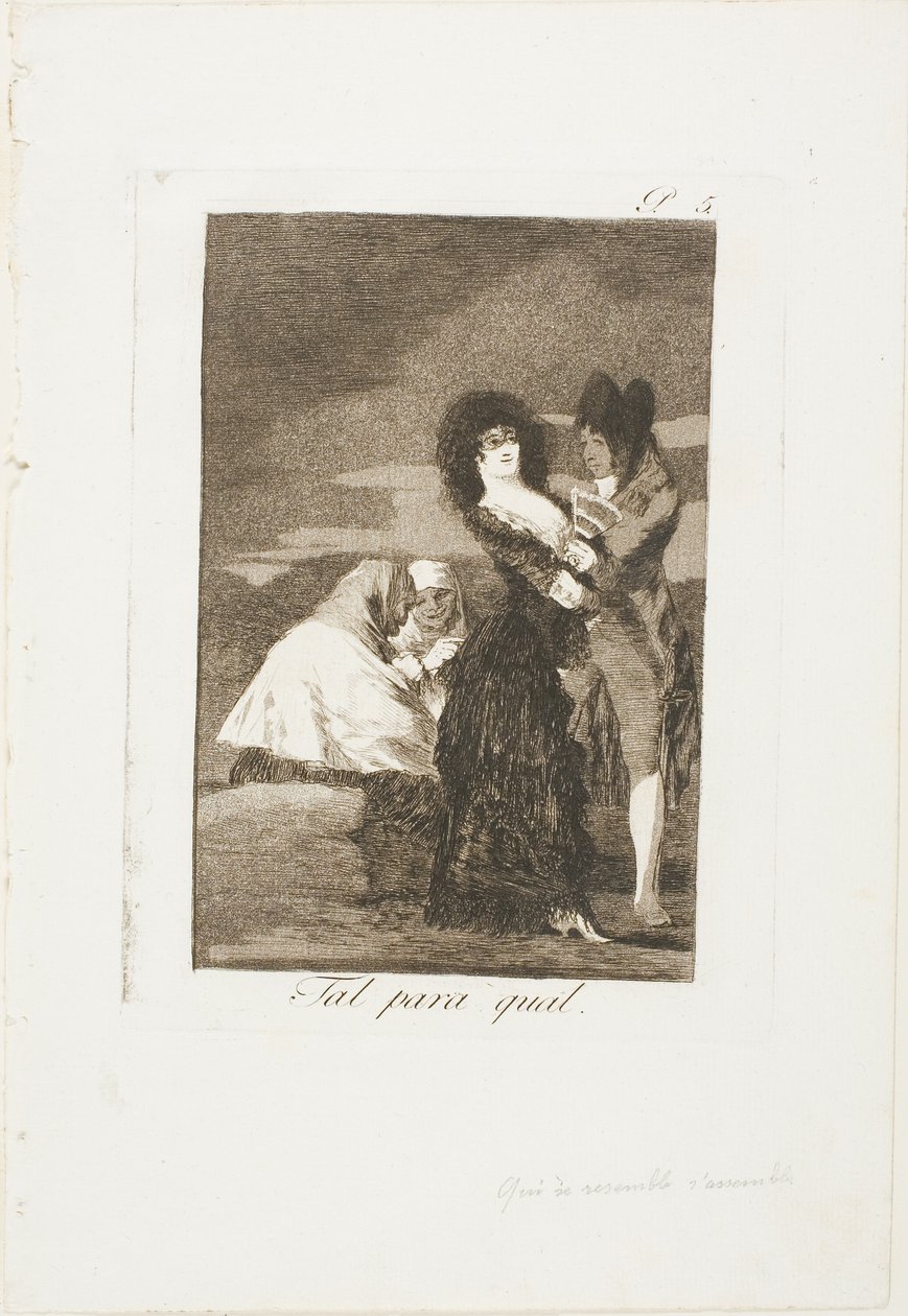 Two of a Kind, deska pět z Los Caprichos od Francisco Jose de Goya y Lucientes
