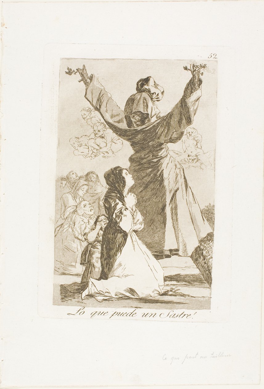 What a Tailor Can Do!, deska 52 z Los Caprichos od Francisco Jose de Goya y Lucientes