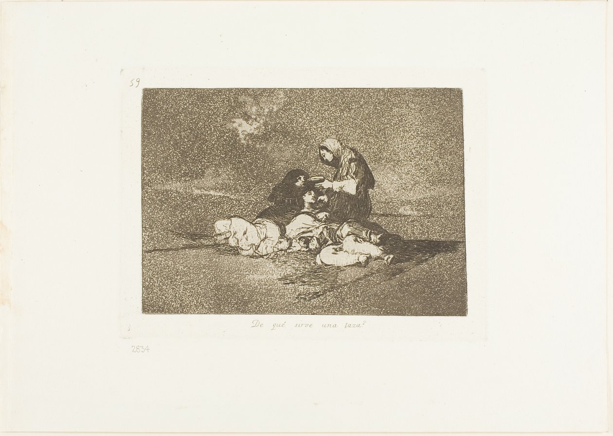 What is the Use of a Cup?, deska 59 z The Disasters of War od Francisco Jose de Goya y Lucientes