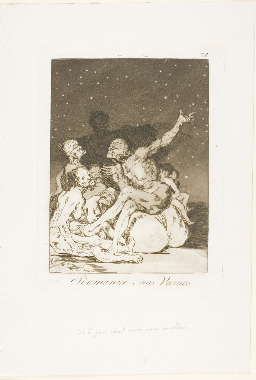 When Day Breaks We Will Be Off, deska 71 z Los Caprichos od Francisco Jose de Goya y Lucientes
