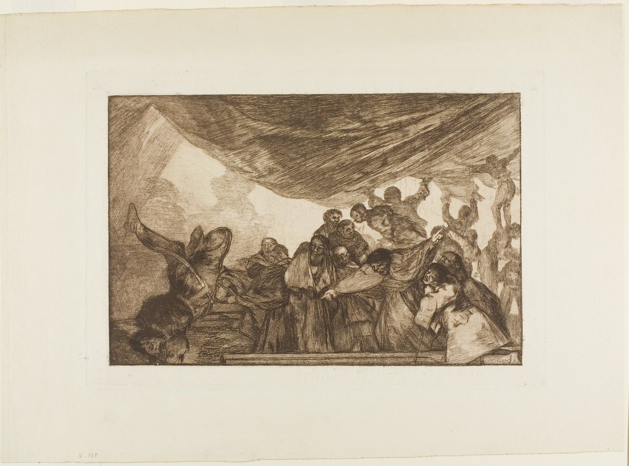 Aniž by se svěřil Bohu nebo ďáblu, deska 15 z Los Proverbios od Francisco Jose de Goya y Lucientes