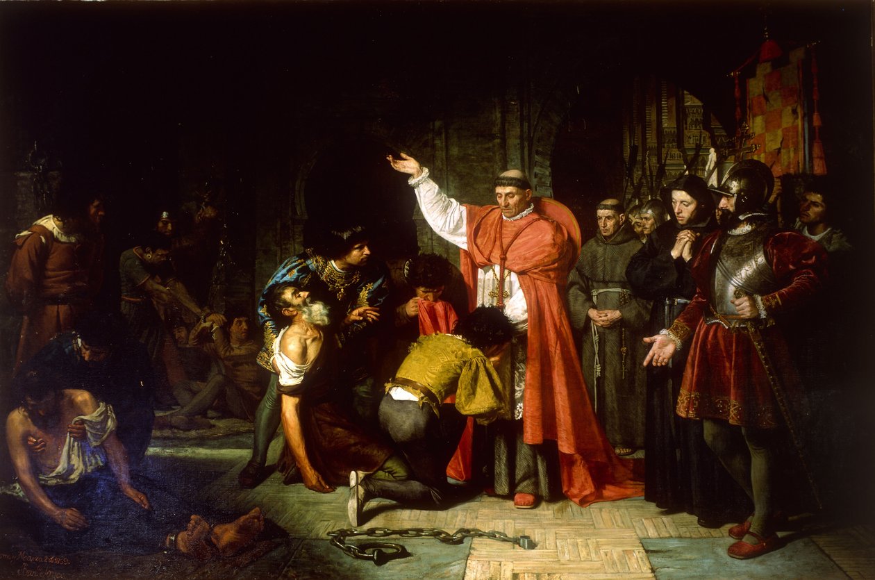 Osvobození křesťanských vězňů Oranu kardinálem Cisnerosem, 1869 od Francisco Jover y Casanova