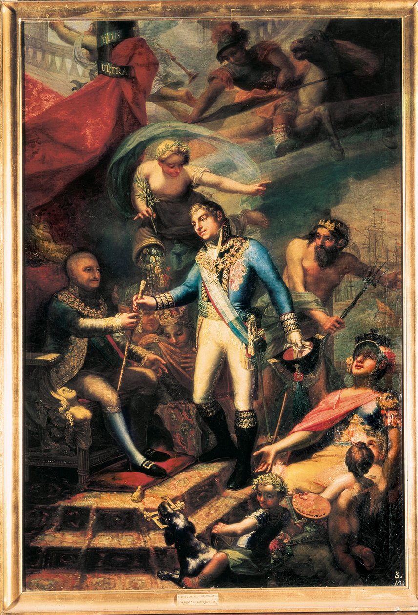 Karel IV Španělský (1748-1819) jmenoval Manuela Godoye (1767-1851) admirálem námořnictva od Francisco Llacer y Valdermont