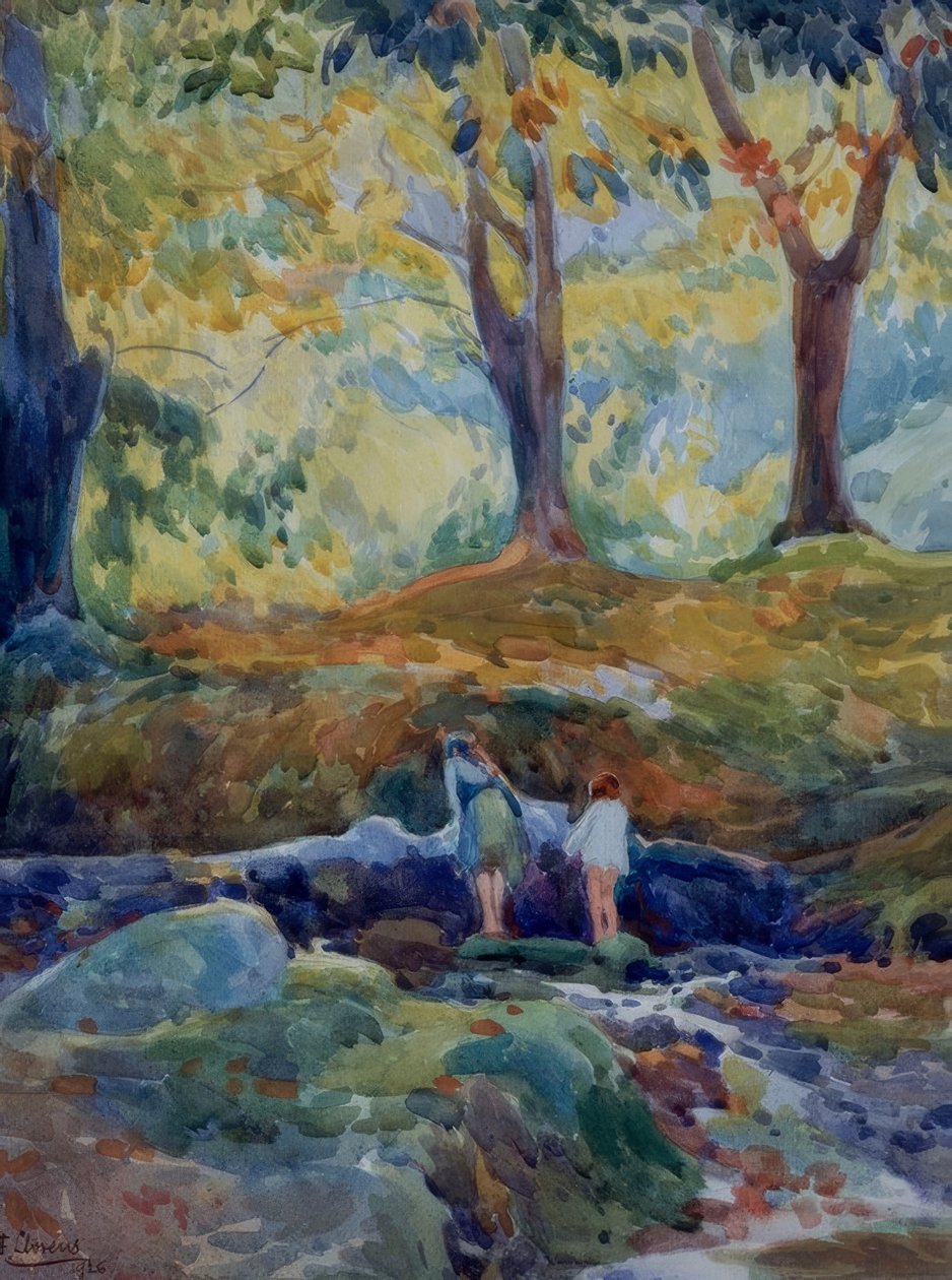 BOSQUE-ACUARELA. Umělec: FRANCISCO LLORENS DIAZ. Místo: SOUKROMÁ KOLEKCE, MADRID, ŠPANĚLSKO od Francisco Llorens Diaz