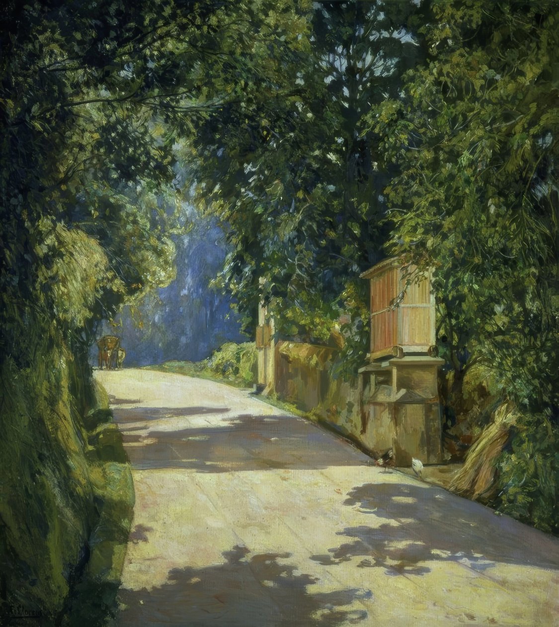 EL HORREO Y EL CARRO - 1944 - 100X90 CM od Francisco Llorens Diaz
