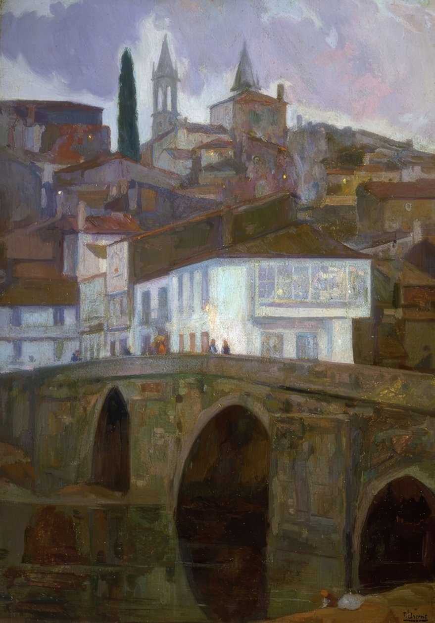 MEZI SVĚTLY (BETANZY) –OLEJ / PLÁTNO – 1918–90X62 CM– od Francisco Llorens Diaz