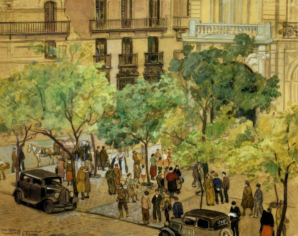 ZABRANÝ PALÁC – 1937 – KRESBA / KARTON – 240X305 CM– od Francisco Llorens Diaz