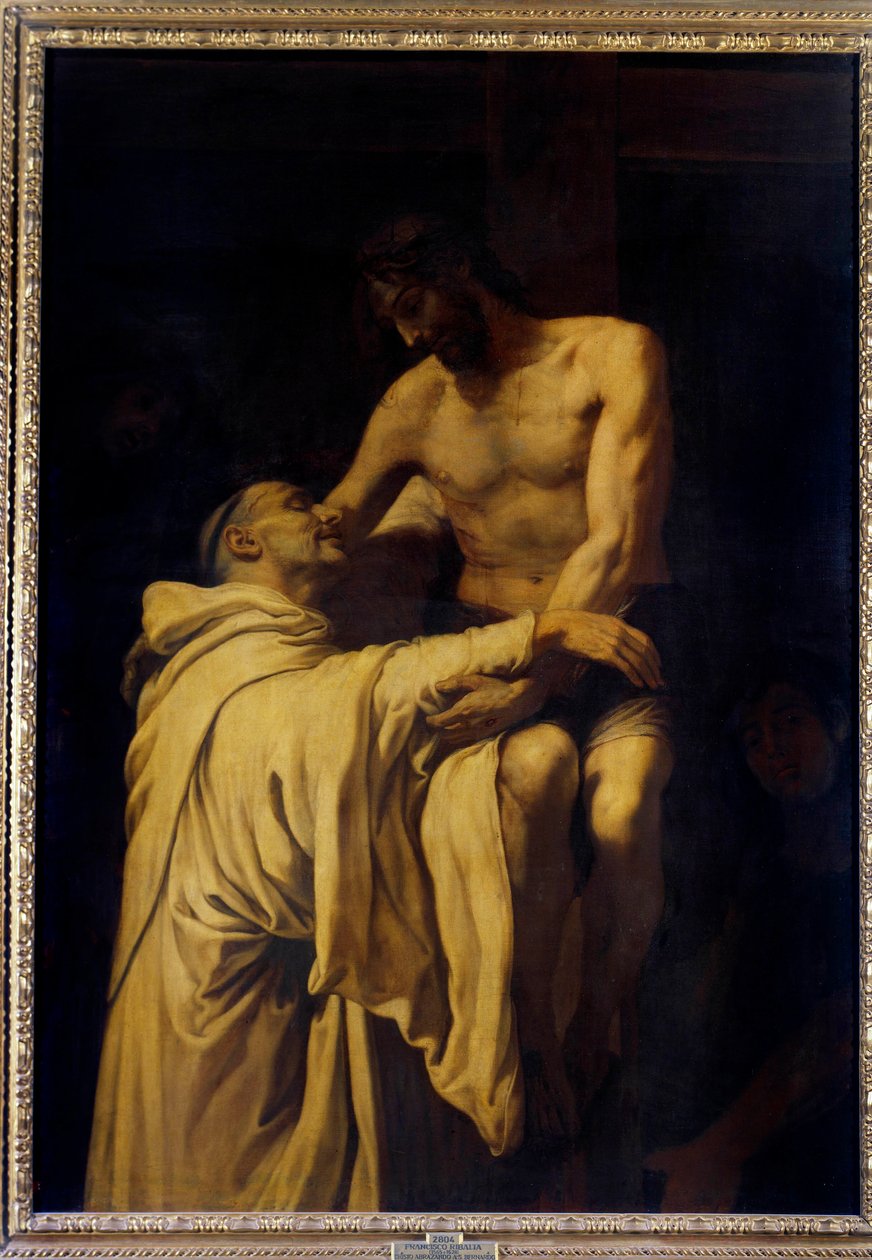 Kristus bere svatého Bernarda z Clairvaux (San Bernardo di Chiaravalle) (1090-1153) v náručí Obraz Francisco Ribalta (1565-1628) 1621 Sun. 1,58x1,13 m Madrid, Musee du Prado od Francisco Ribalta