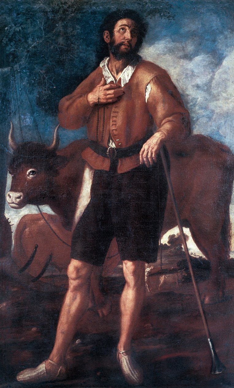 Představení svatého Isidora Oráče (1080-1130), který zázračně způsobil, že se z vody vyprahlé půdy vynořila voda. Obraz Francisco Ribalta (1565-1628) Valencie. Museo de Bellas Artes San Pio V, Španělsko od Francisco Ribalta