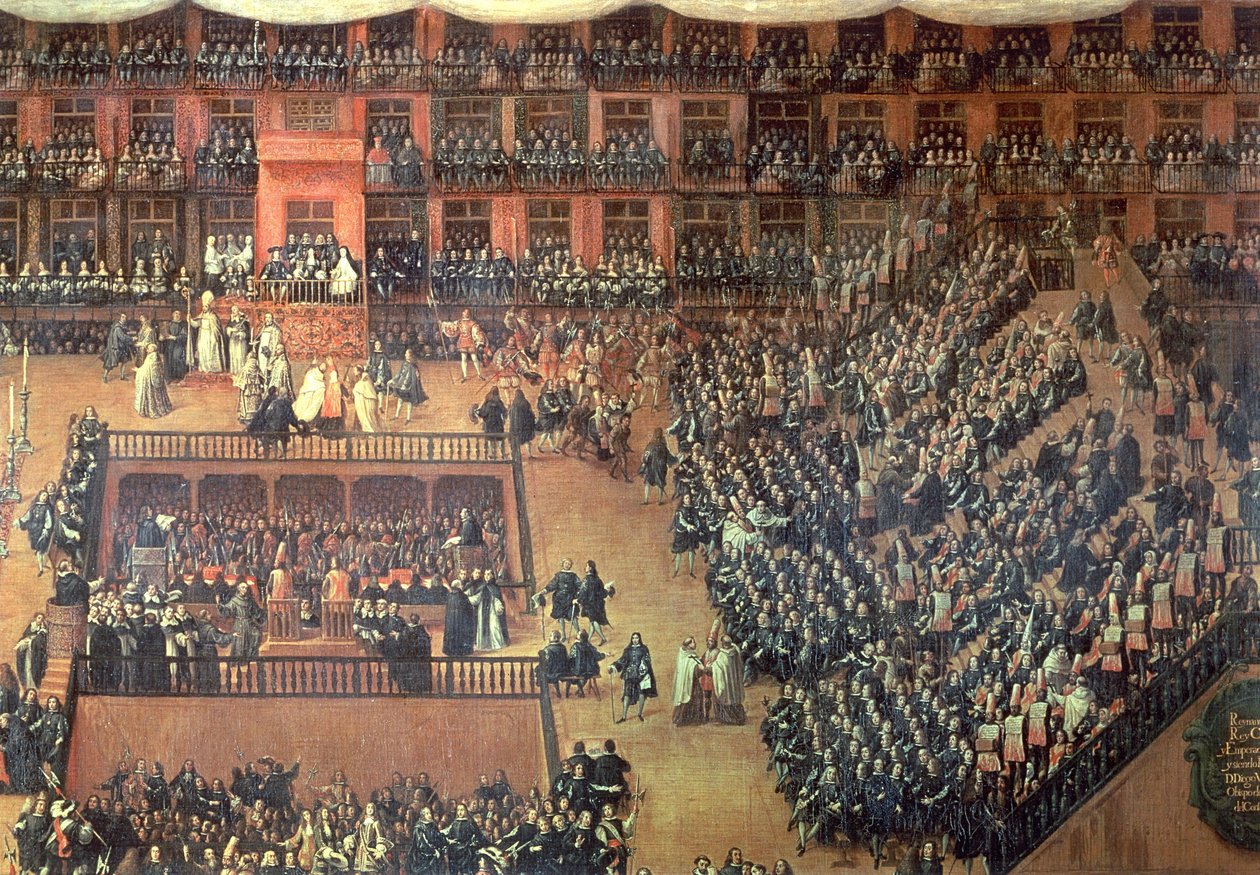 Auto de Fe na Plaza Mayor, Madrid, 30. června 1680 (detail) od Francisco Rizi