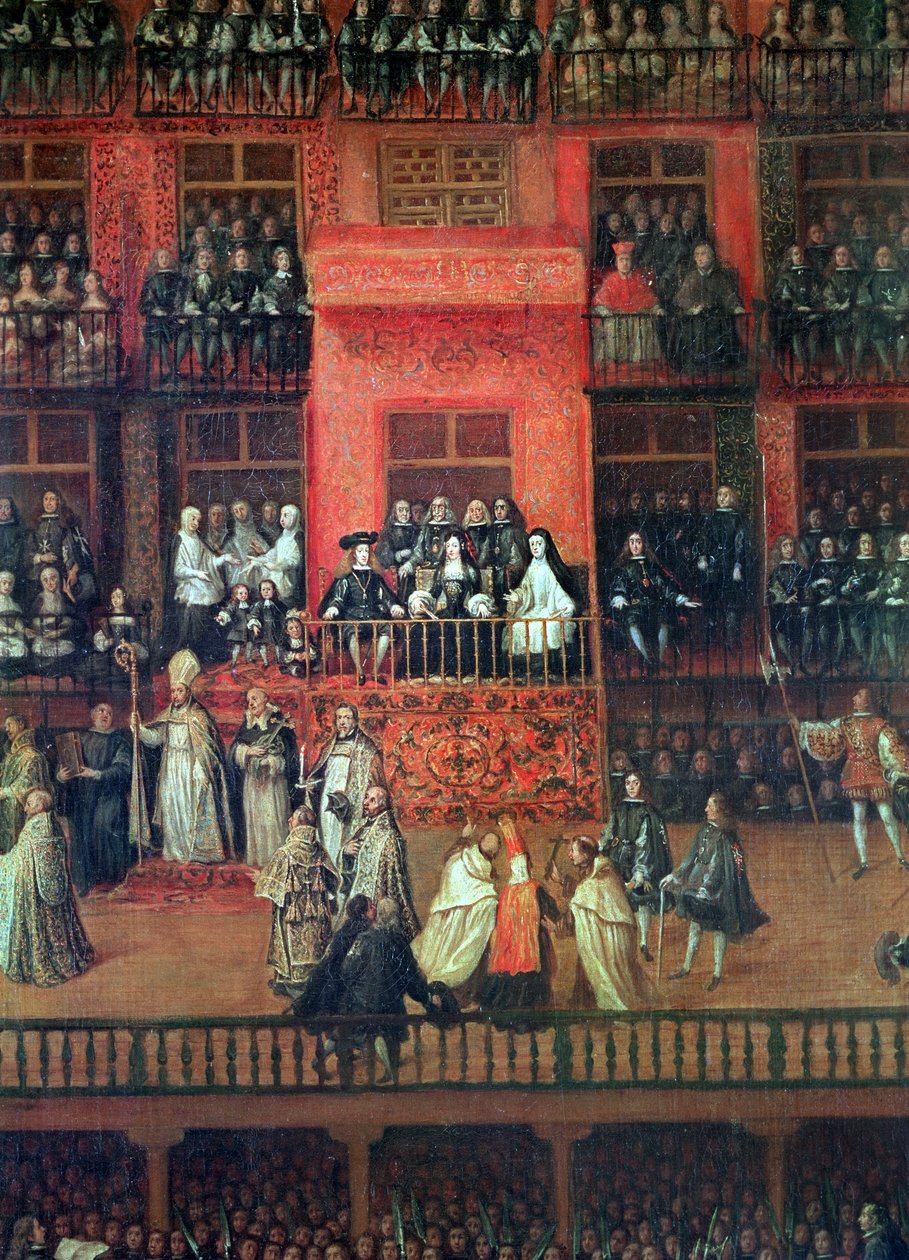 Auto de Fe na Plaza Mayor, Madrid, 30. června 1680 (detail) od Francisco Rizi