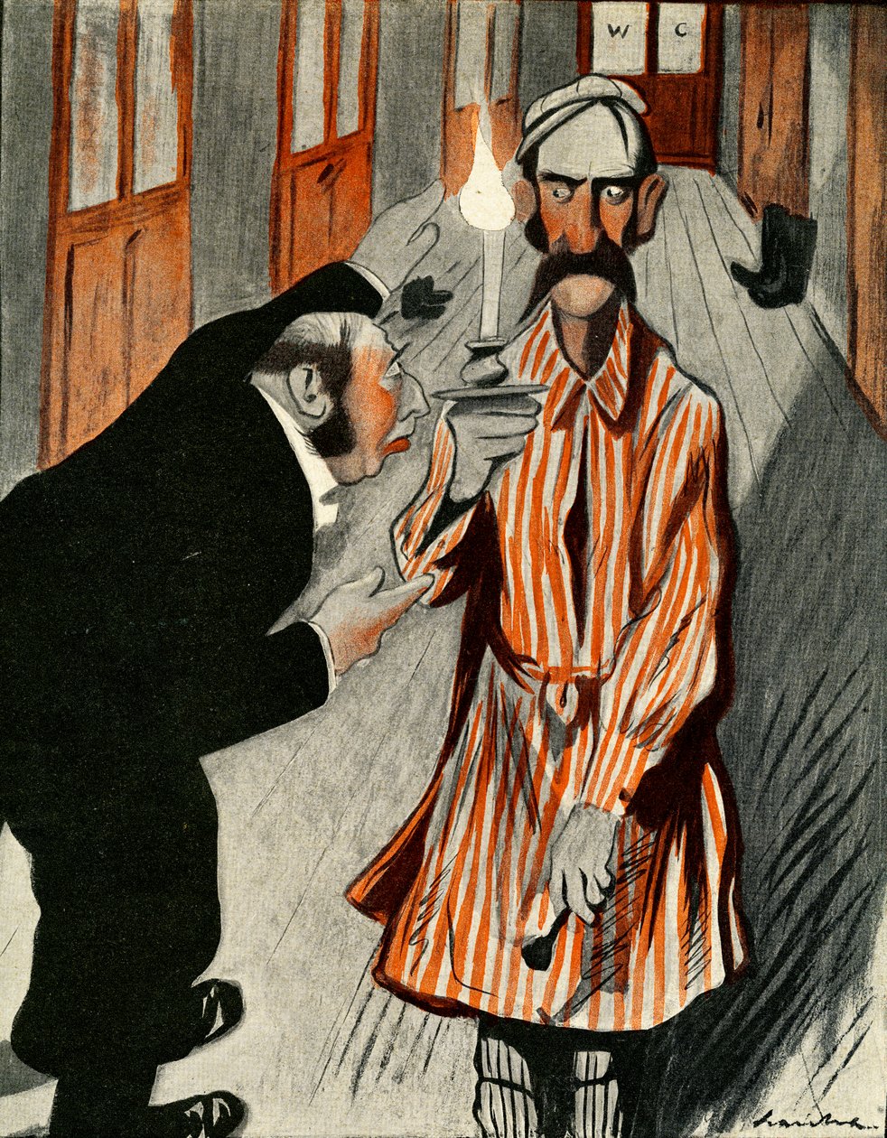 Nevrlý Angličan, kterému pomáhá člen personálu ve francouzském hotelu, 1903 od Francisco Sancha y Lengo