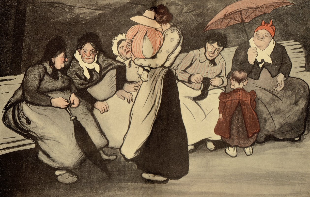 Slunečná neděle na čerstvém vzduchu, kreslený film z LAssiette au Beurre, 23. srpna 1902 od Francisco Sancha y Lengo