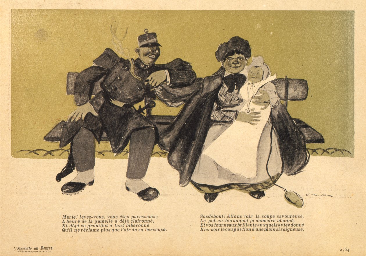 Marie! levez-vous, vous etes paresseuse, karikatura z LAssiette au Beurre, 4. června 1904 od Francisco Sancha y Lengo
