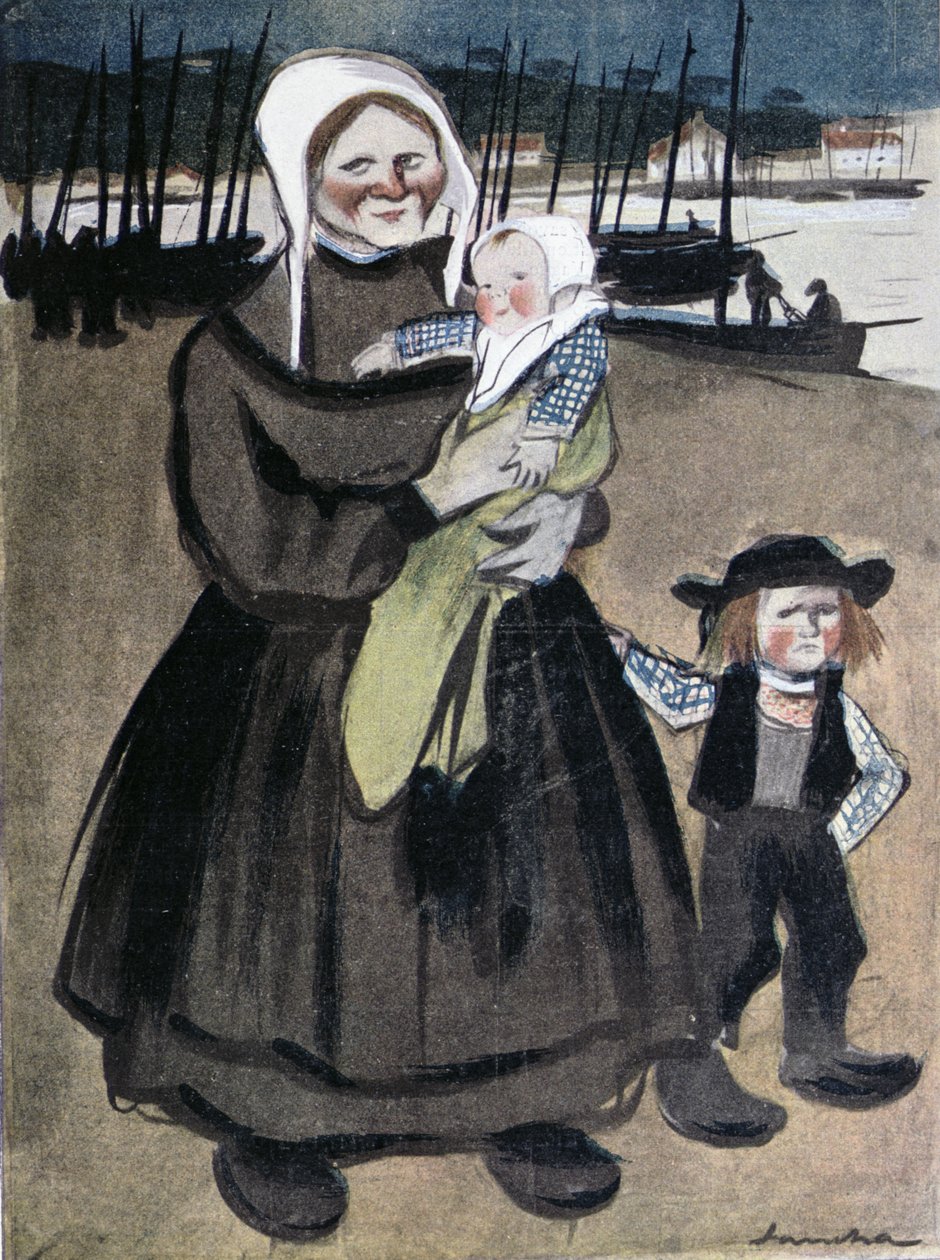 Hladomor v Bretani, ilustrace ze speciálního vydání „La Vie en Rose“ vyrobeného ve prospěch Bretonců, 1903 od Francisco Sancha y Lengo