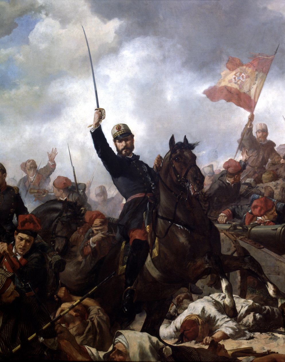 Generál John Prim a Prats (1814-70) v bitvě u Tetouanu v od Francisco Sans y Cabot