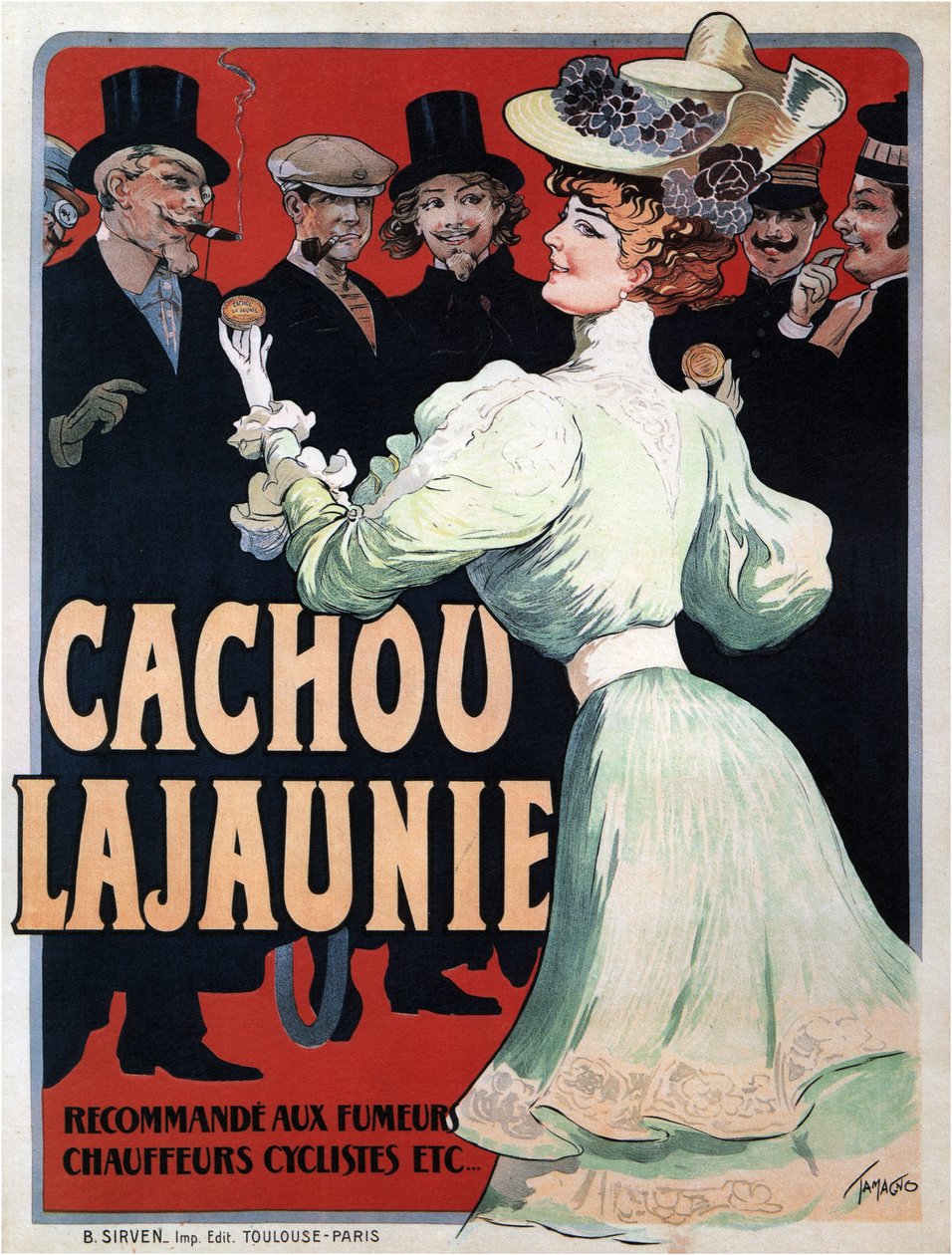 Cachou Lajaunie. Doporučeno pro kuřáky Řidič Cyklisté atd., c. 1890 od Francisco Tamagno
