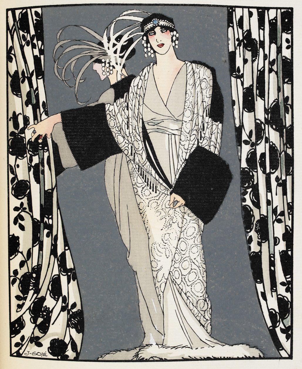 Blanc et noir. Žena v kostýmu navrženém v roce 1855 Johnem Redfernem, ilustrace z 