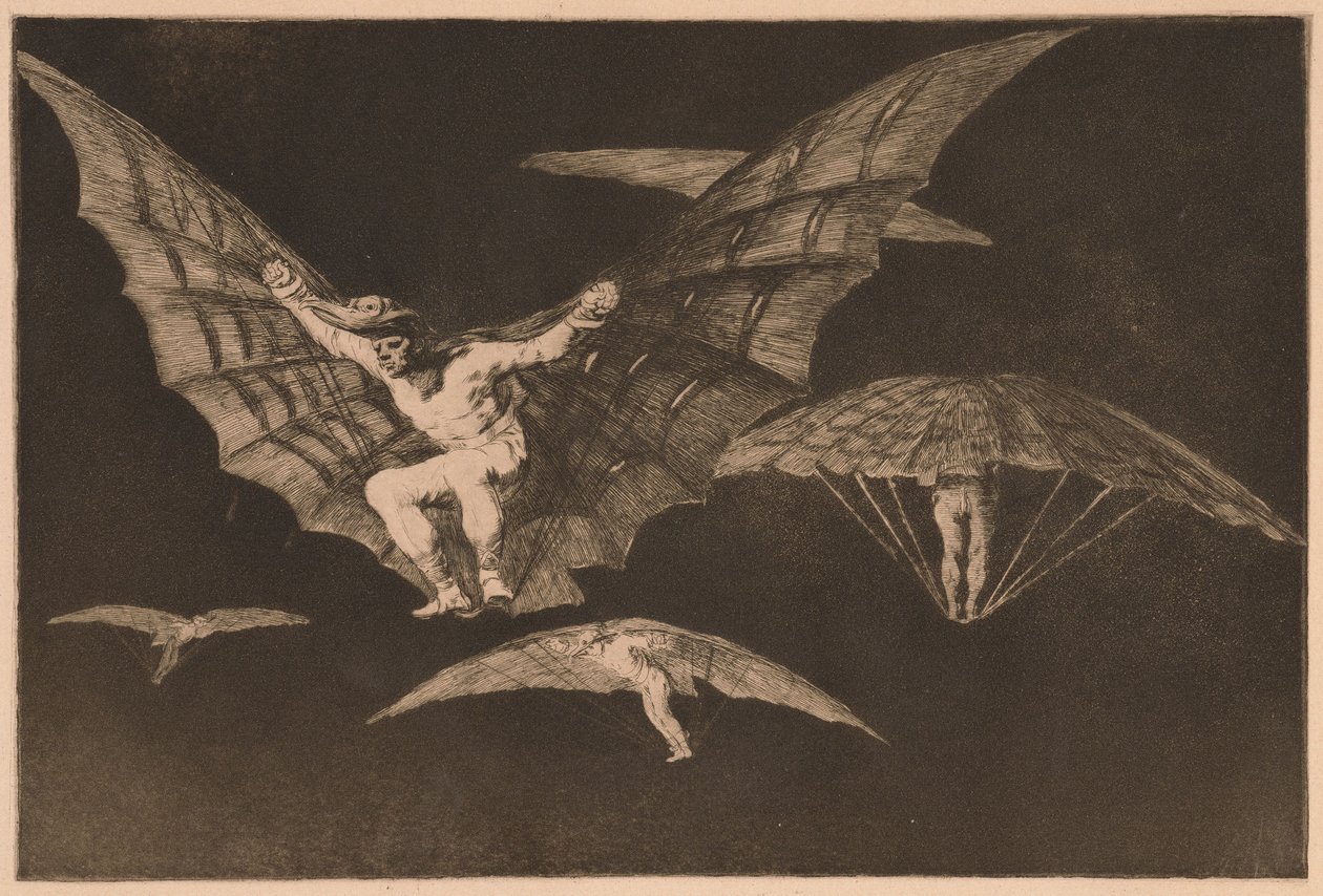Způsob létání (Modo de Volar) ze série Los Disparates od Francisco de Goya