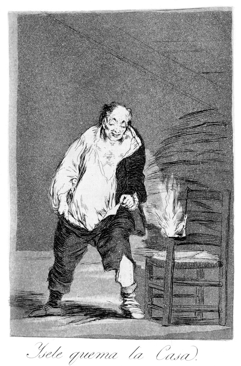 A jeho dům hoří, 1799 od Francisco de Goya