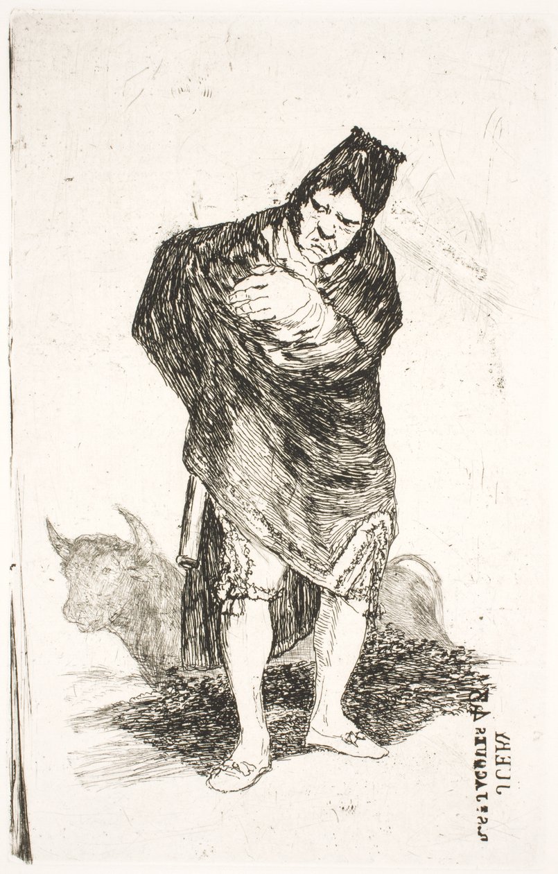 Andaluský pašerák s býkem od Francisco de Goya