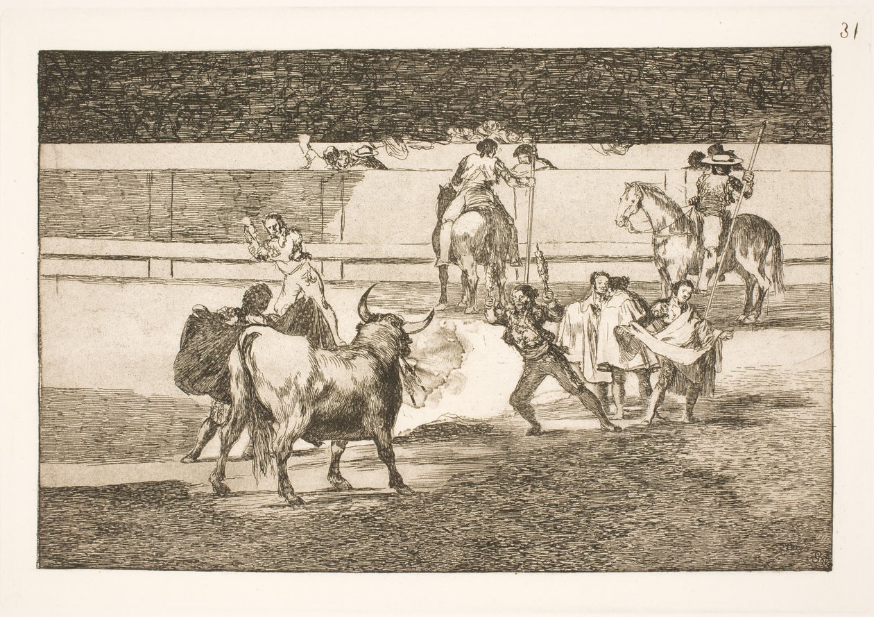 Banderillas s bleskovými Číňany od Francisco de Goya