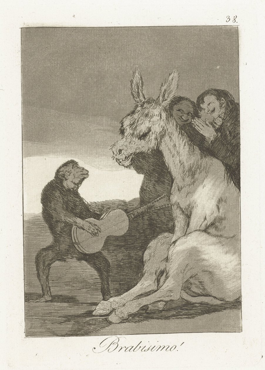 Bravo! Brabisimo! (název na objektu) Los Caprichos (název série) od Francisco de Goya