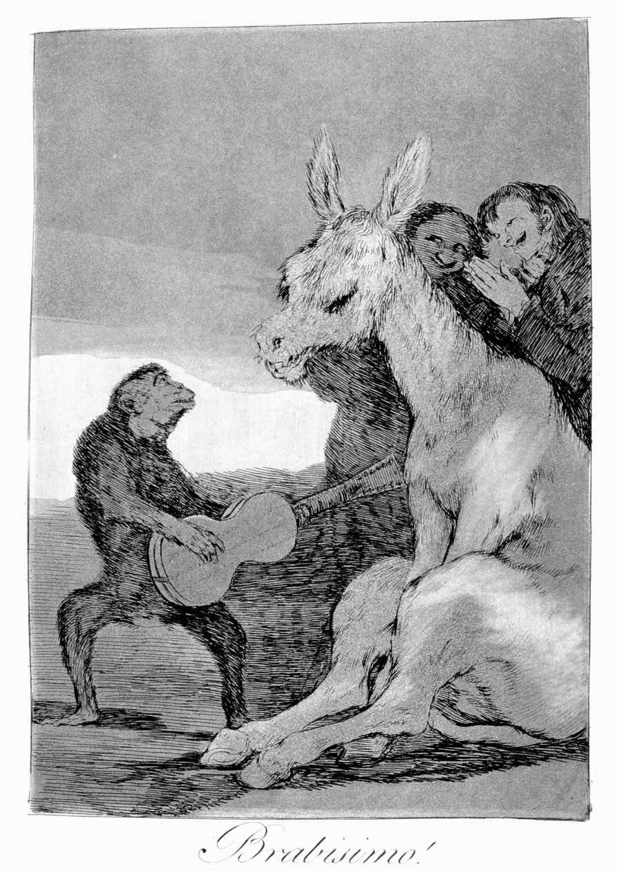 Bravo! Karikatura hudebních večerů, 1799 od Francisco de Goya