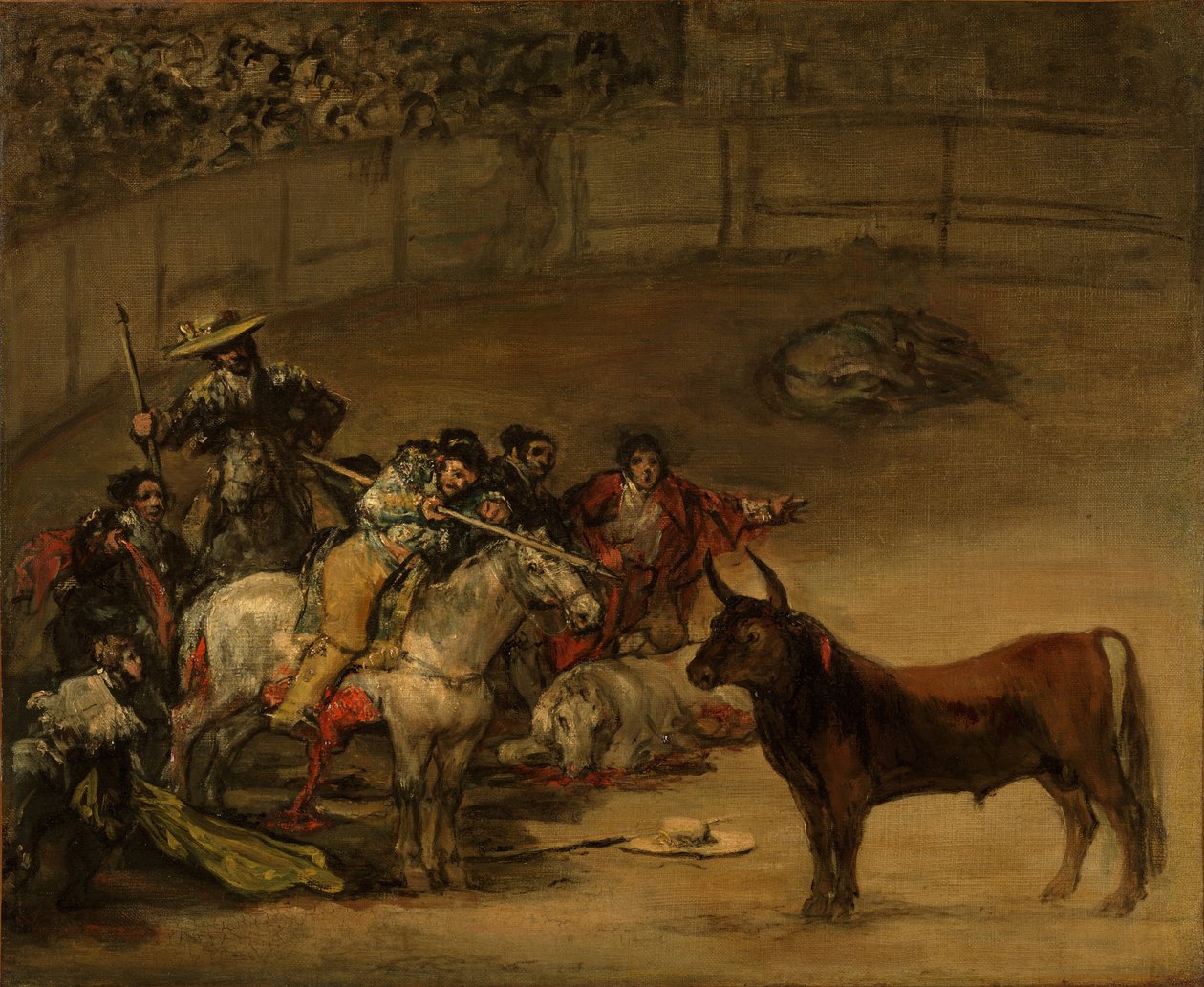 Býčí zápas, štěstí hůlek, 1824 od Francisco de Goya