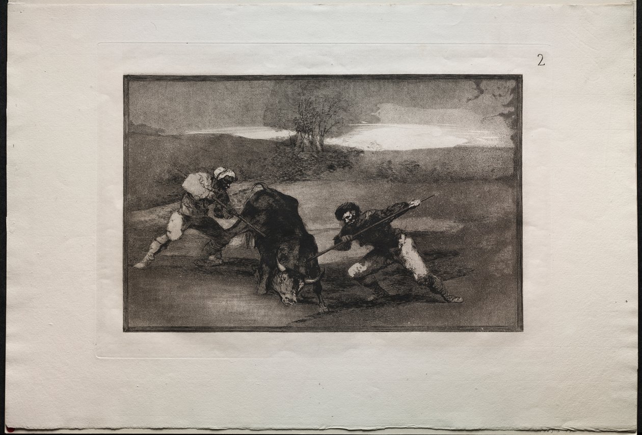 Býčí zápasy: Další způsob lovu pěšky od Francisco de Goya