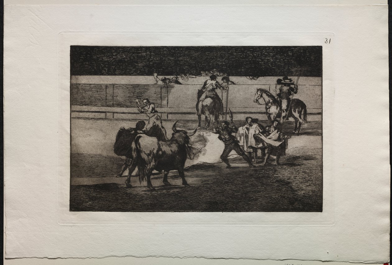 Býčí zápasy: Banderillas s petardami od Francisco de Goya