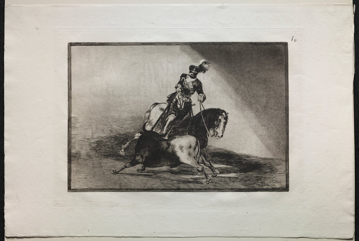 Býčí zápasy: Karel V. kopí býka od Francisco de Goya