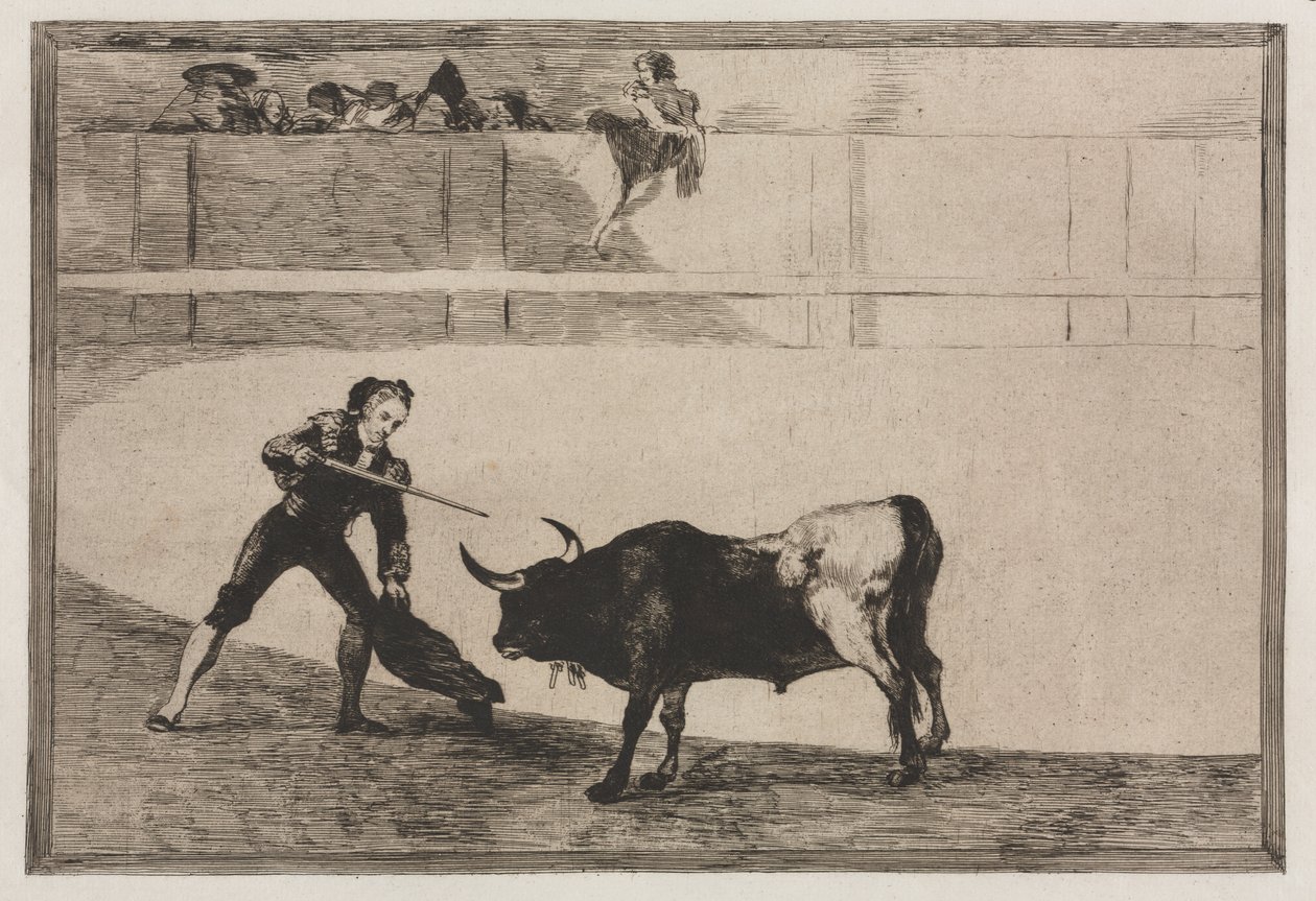 Býčí zápasy: Pedro Romeo Zabíjení zastaveného býka od Francisco de Goya