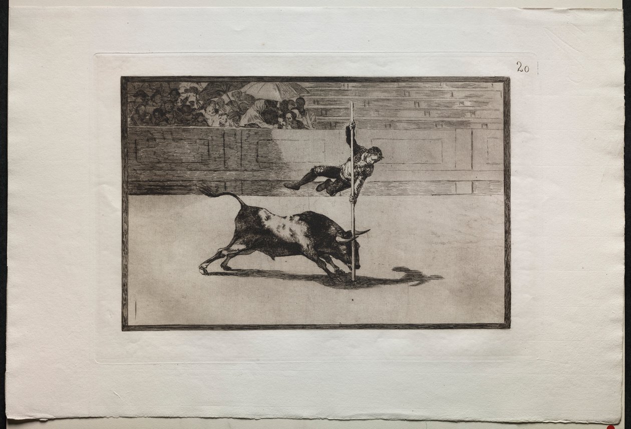 Býčí zápasy: Hbitost a smělost Juanita Apinaniho v ringu v Madridu, 1876. od Francisco de Goya