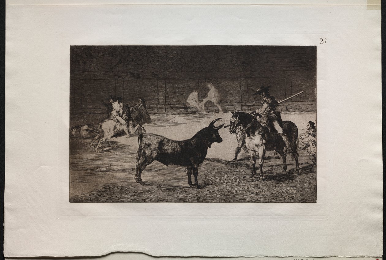 Býčí zápasy: Slavný Picador, Fernando del Toro, přitahuje divokou bestii se svým Piquem od Francisco de Goya