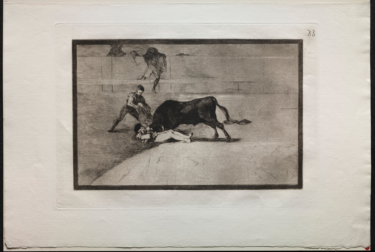 Býčí zápasy: Nešťastná smrt Pepe Illa, v ringu v Madridu, 1876. od Francisco de Goya