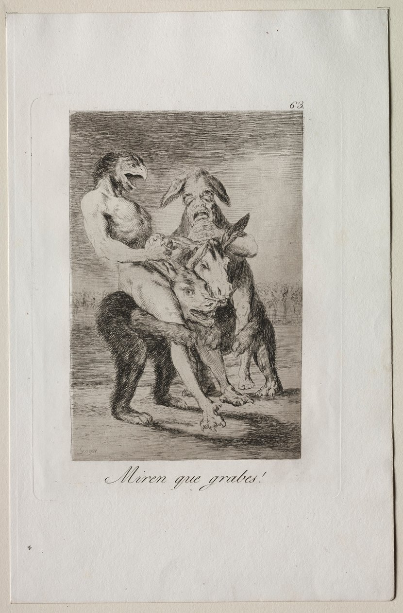 Caprices: Podívejte se, jak jsou slavnostní!. od Francisco de Goya